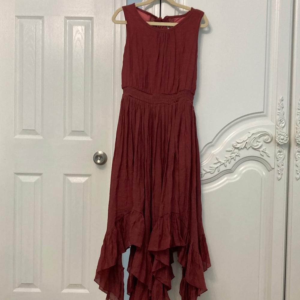 Chic Sleeveless Maroon Dress for Kids